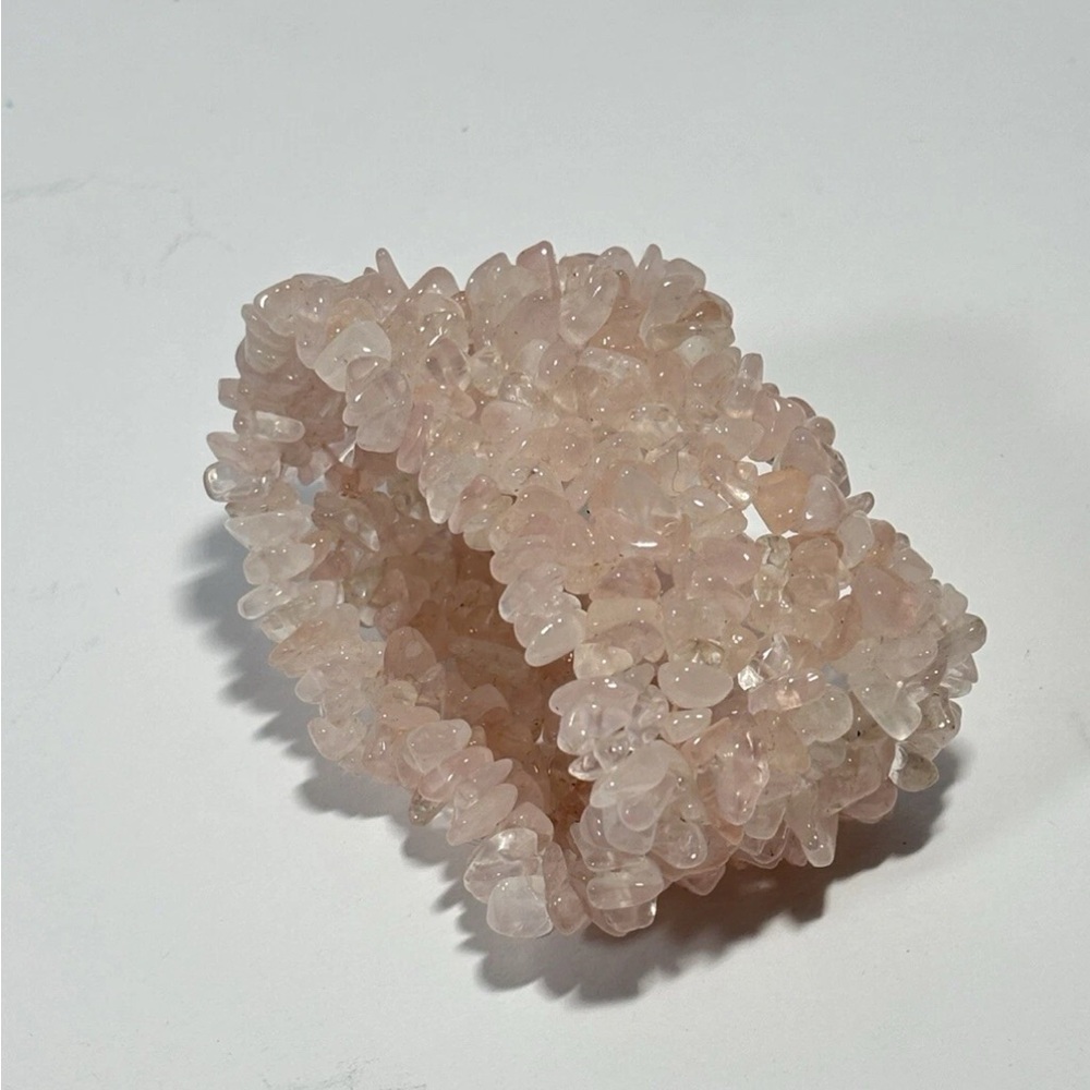 Rose Quartz chip stretch bracelet